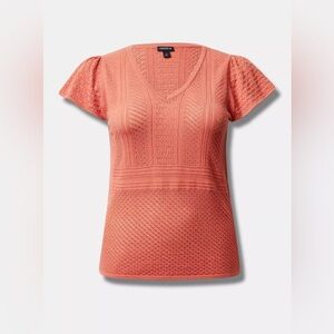 Torrid- Everyday Soft Pullover Pointelle Sweater Size 00
